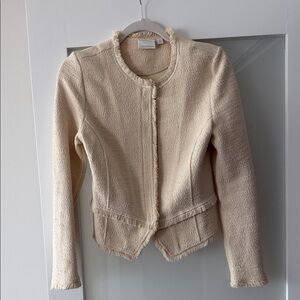 Anthropologie Cream Textured Blazer